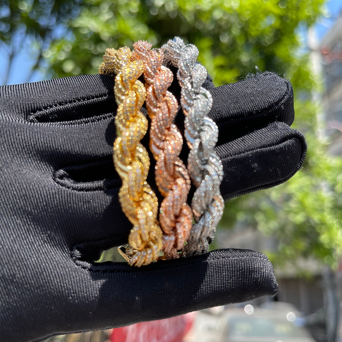 10mm | Rope Bracelet | Iced Out Rope Bracelet | Men Rope Bracelets