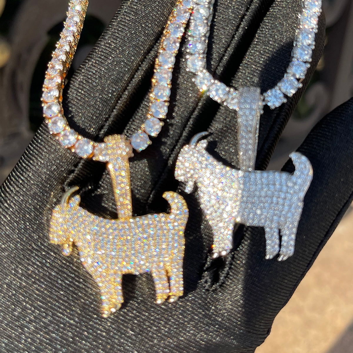 Goat Pendant | Iced Out Goat Pendant | Gold Goat Necklace
