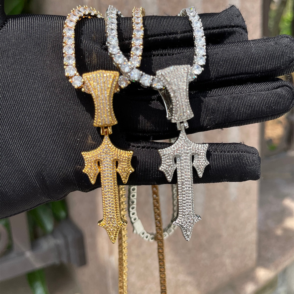 Sword Pendant | Letter T Pendant with Rope Chain | Hip Hop Jewelry Pendants