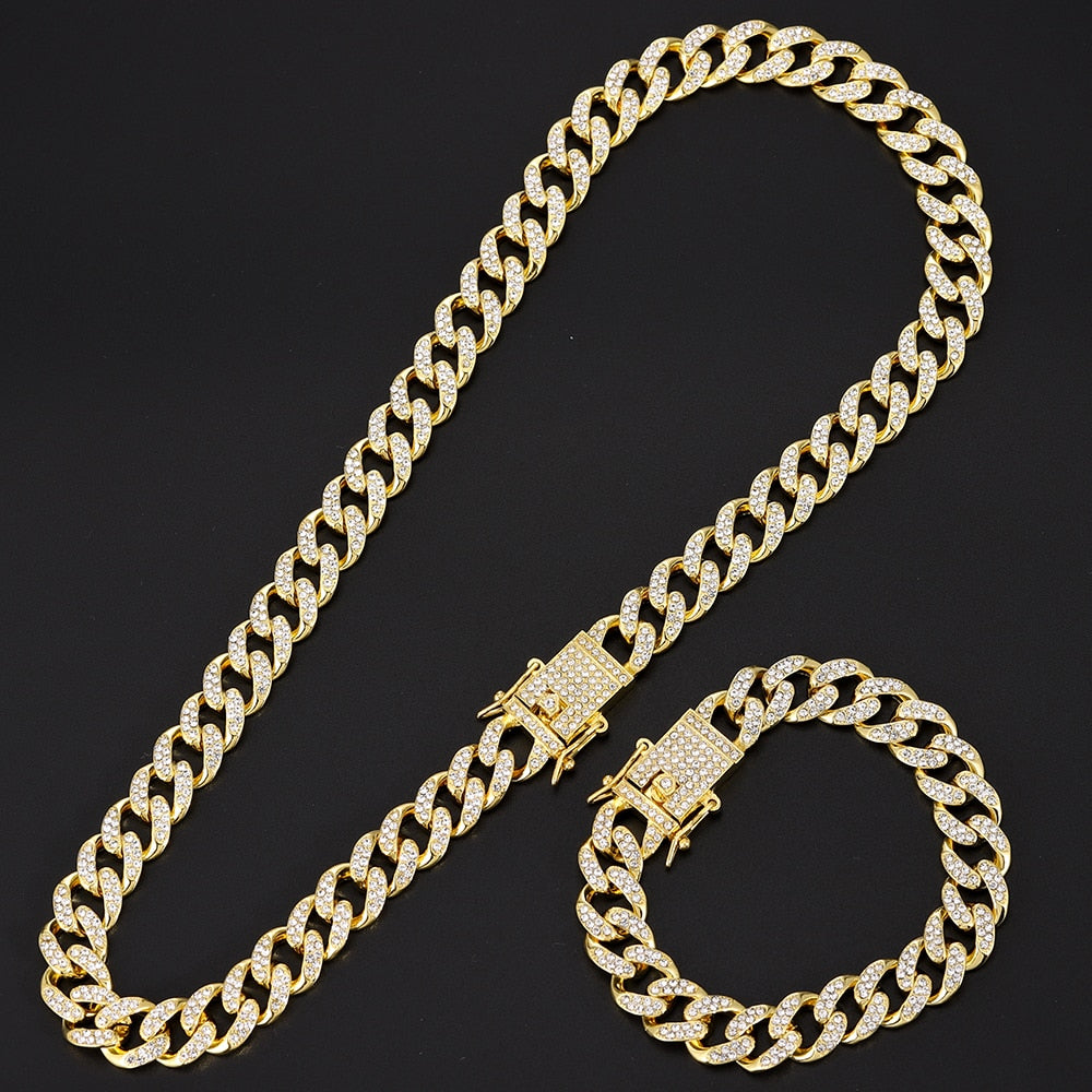 13mm | Cuban Link Chain and Bracelet | Cuban Link Set
