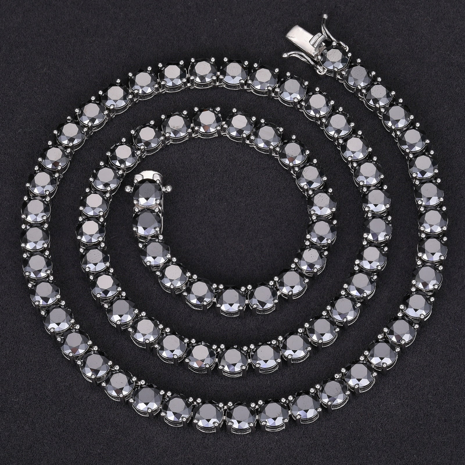 Black Diamond Necklace | Black Diamond Bracelet | Real Diamond Tennis Chain