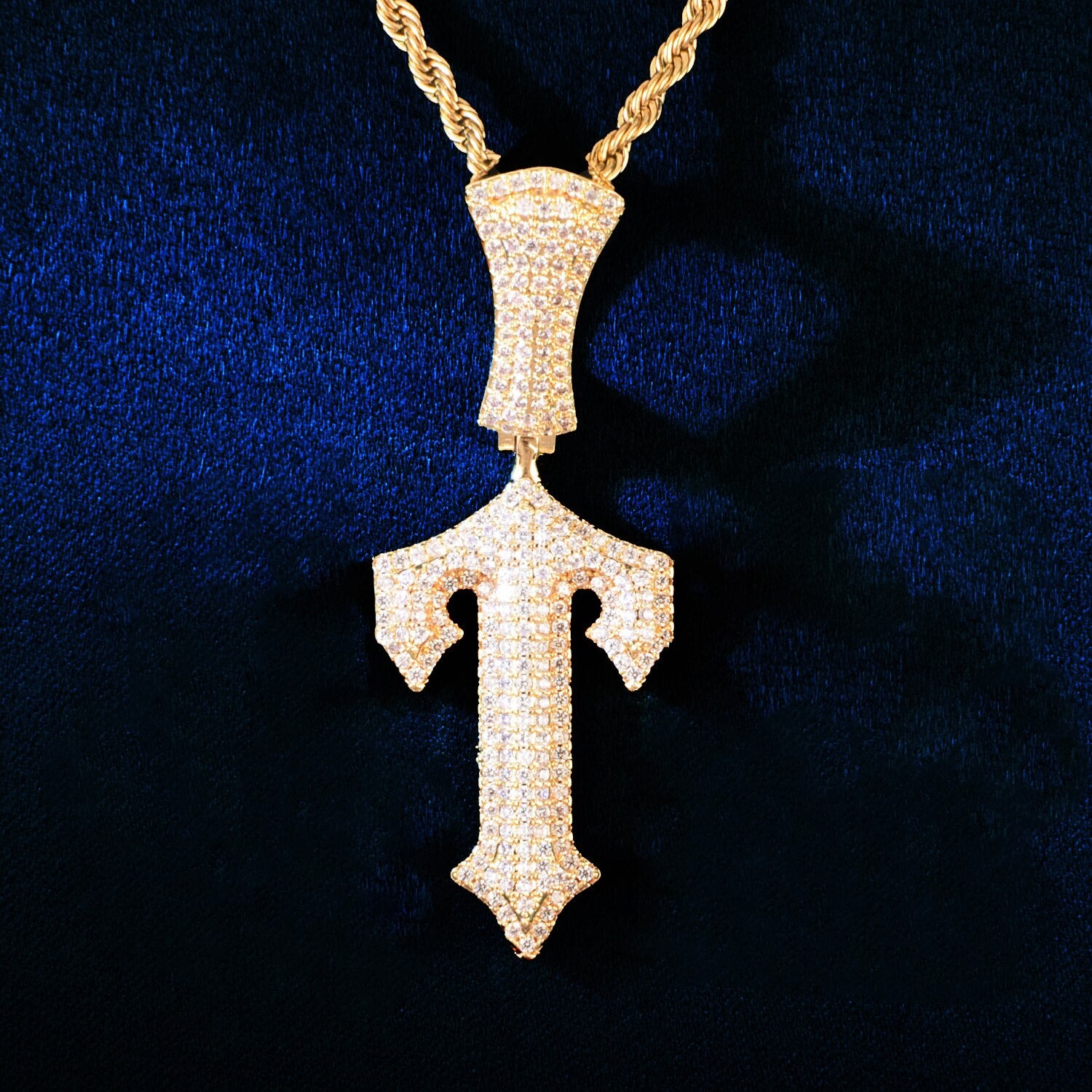 Initial Pendant Necklace | Gold Initial Pendant | Hip Hop Jewelry Pendants