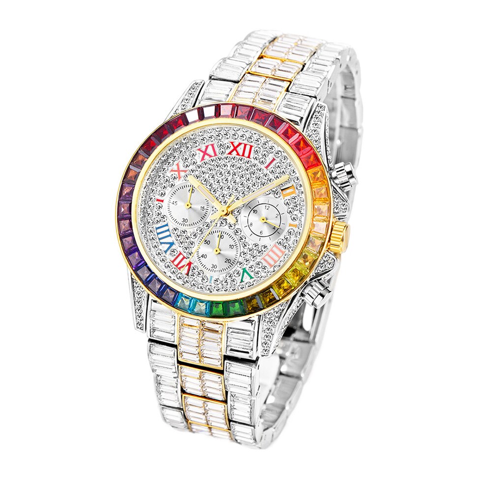 Men's Designer Rainbow Rimmed Watches | Mens Rainbow Watch