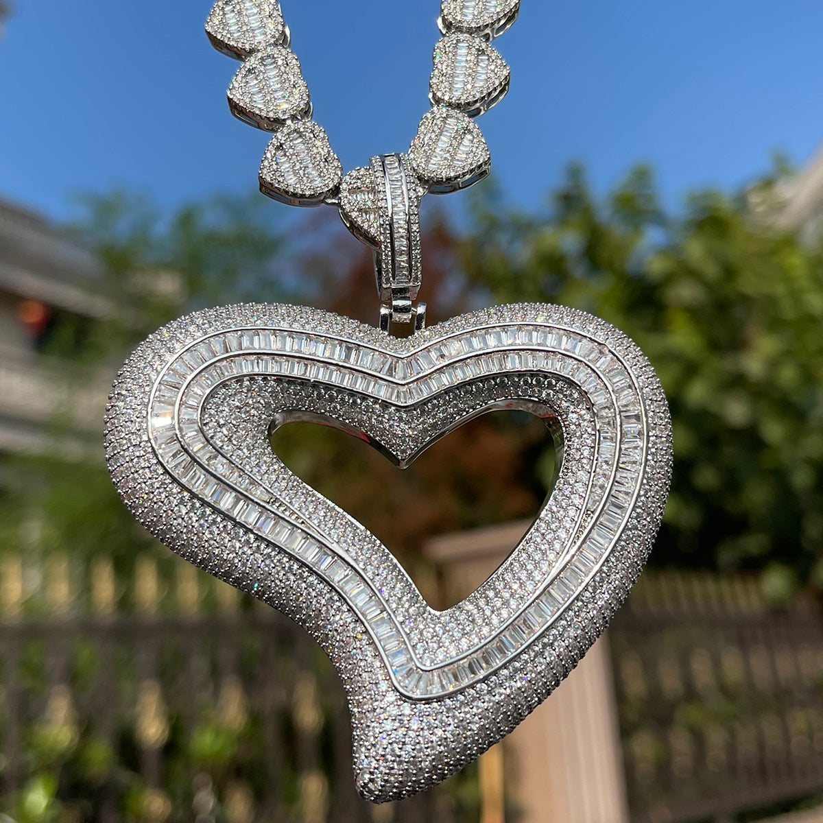 Heart Necklace | Large Heart Pendant Necklace | Hip Hop Jewelry Pendants