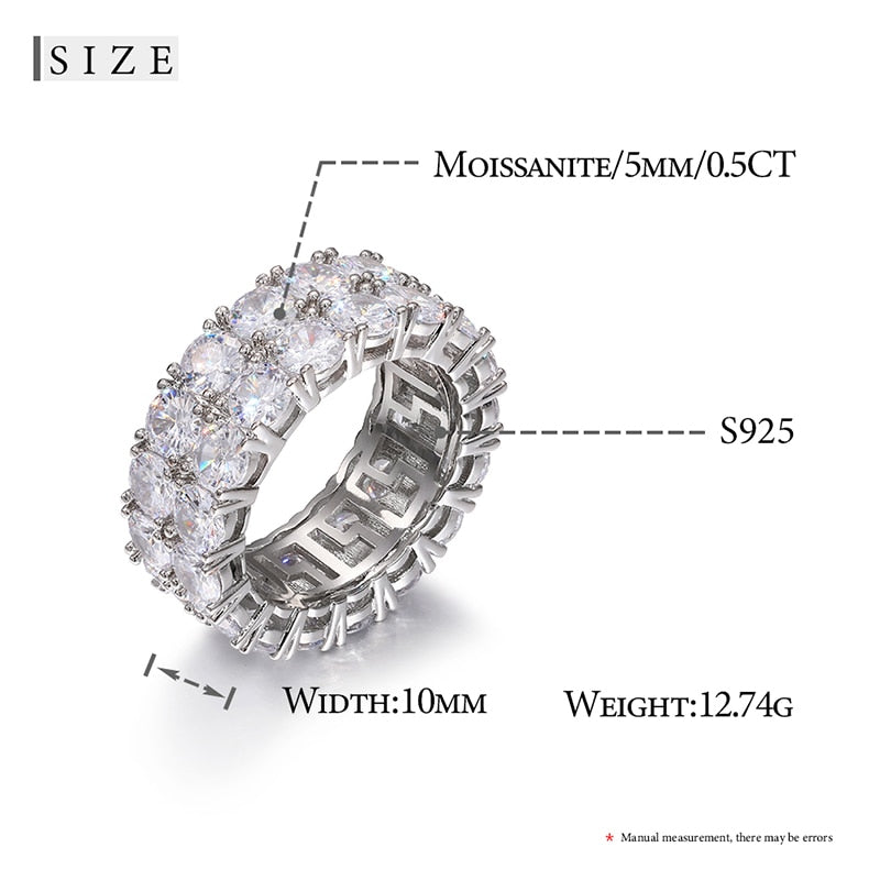 Moissanite Hip Hop Jewelry | Moissanite Bracelet and Ring Set