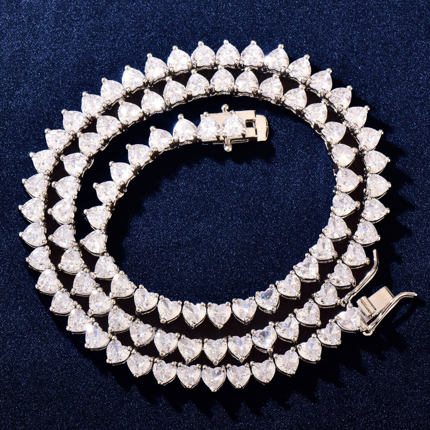 4mm | Heart Tennis Necklace | Diamond Tennis Necklace Womens