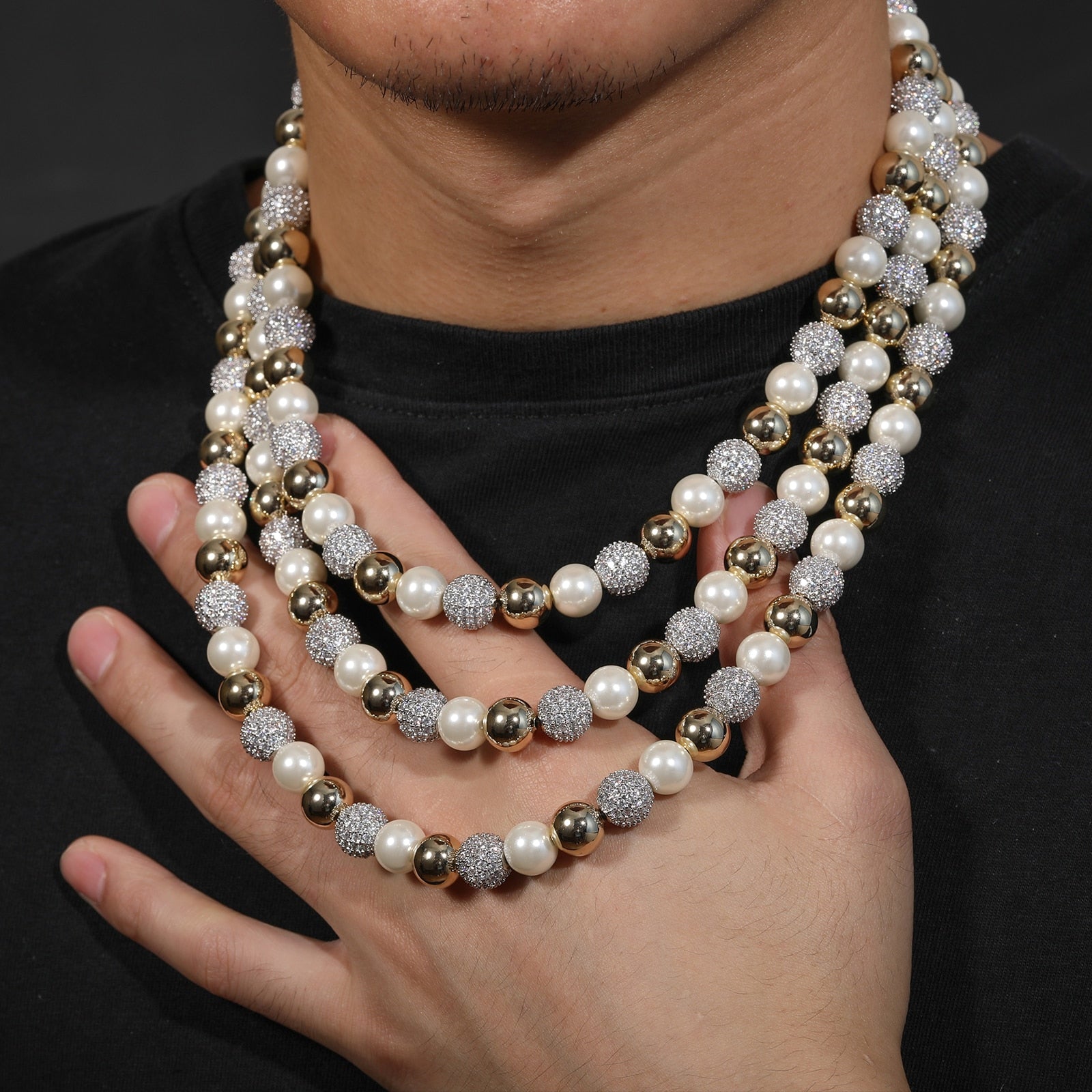 Modern Pearl Necklace | Trendy Pearl Necklace | Men Pearl Necklace
