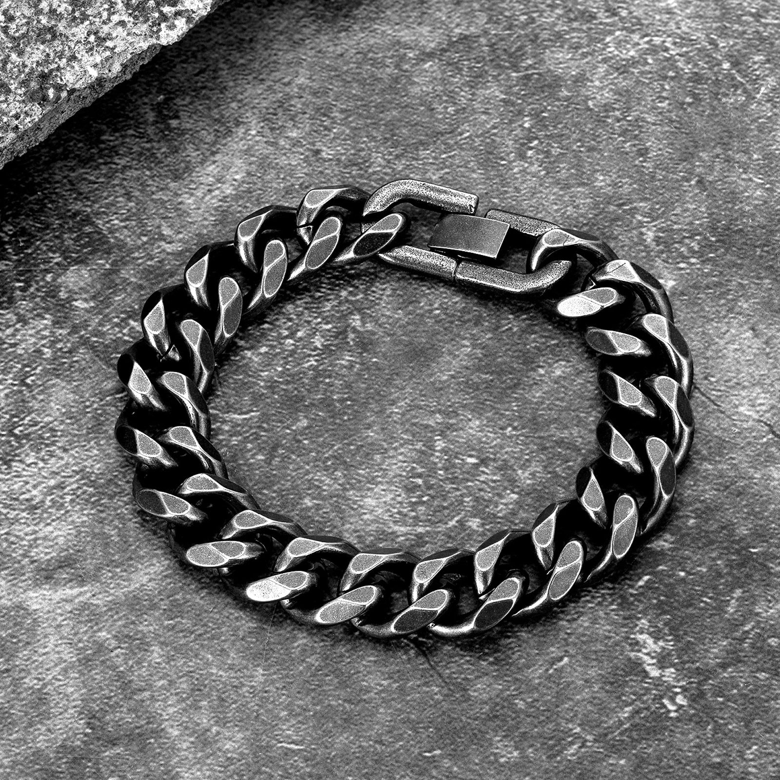 13mm | Men Cuban Link Bracelet | Black Bracelet for Men