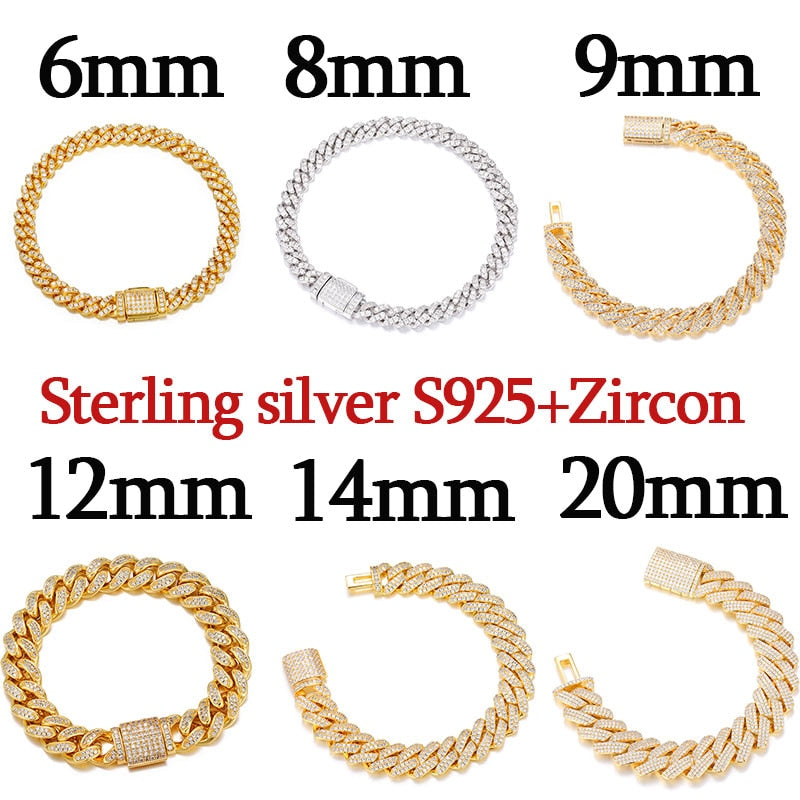 Sterling Silver Cuban Link Bracelet | Real Iced Out Bracelet