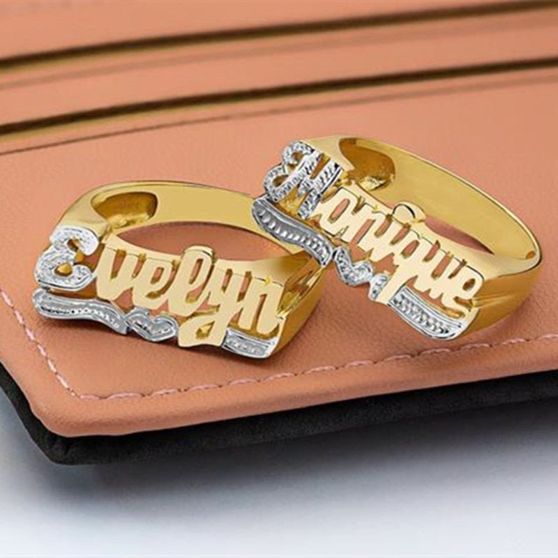 Personalized Name Ring 3D Pattern | Personalized Letter Ring |  Free Shipping | Gift | Custom Made | Christmas Christmas Gift