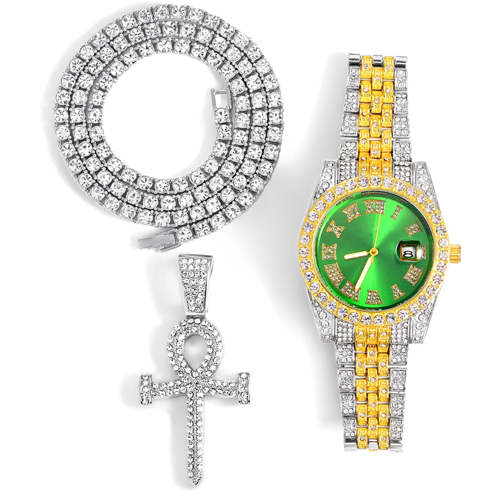 Iced Out Watches | Rapper Watches | Hip Hop Jewelry Sets