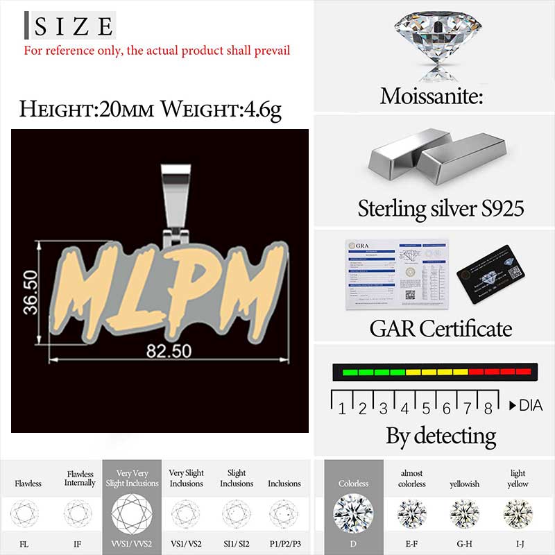 925 Sterling Silver | Moissanite | Real Hip Hop Jewelry | Custom Moissanite Jewelry