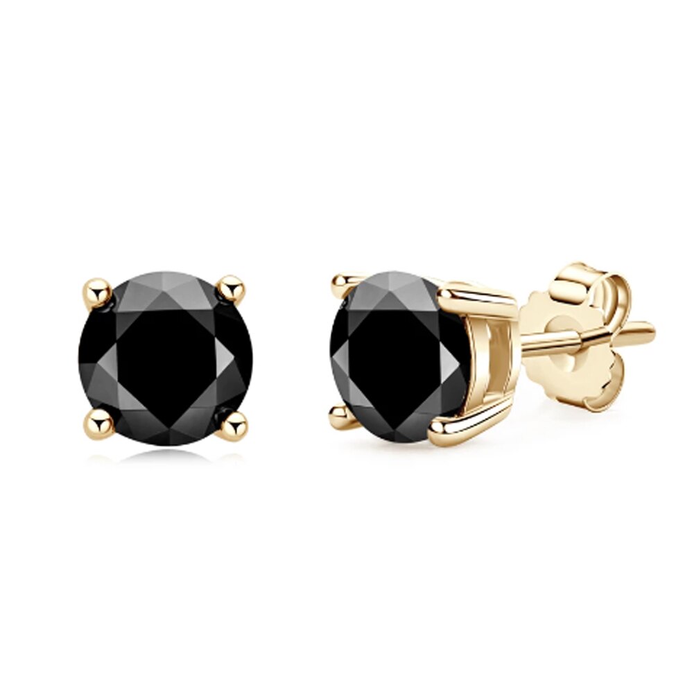 Black Diamond Earrings | Black Diamond Stud Earrings Mens | Black Diamond Stud Earrings Sterling Silver