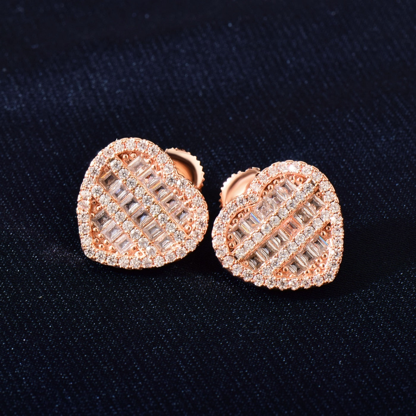 Diamond Heart Earrings | Heart Stud Earrings | Heart Earrings