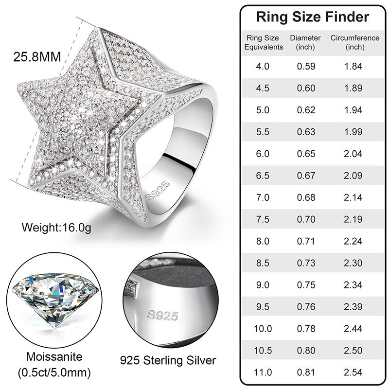 Men Moissanite Rings Engagement Rings Wedding Band Men's - Temu