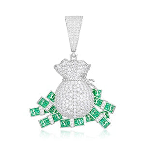 Money Bag Pendant | Real Diamond Pendants Hip Hop | Moissanite Pendants