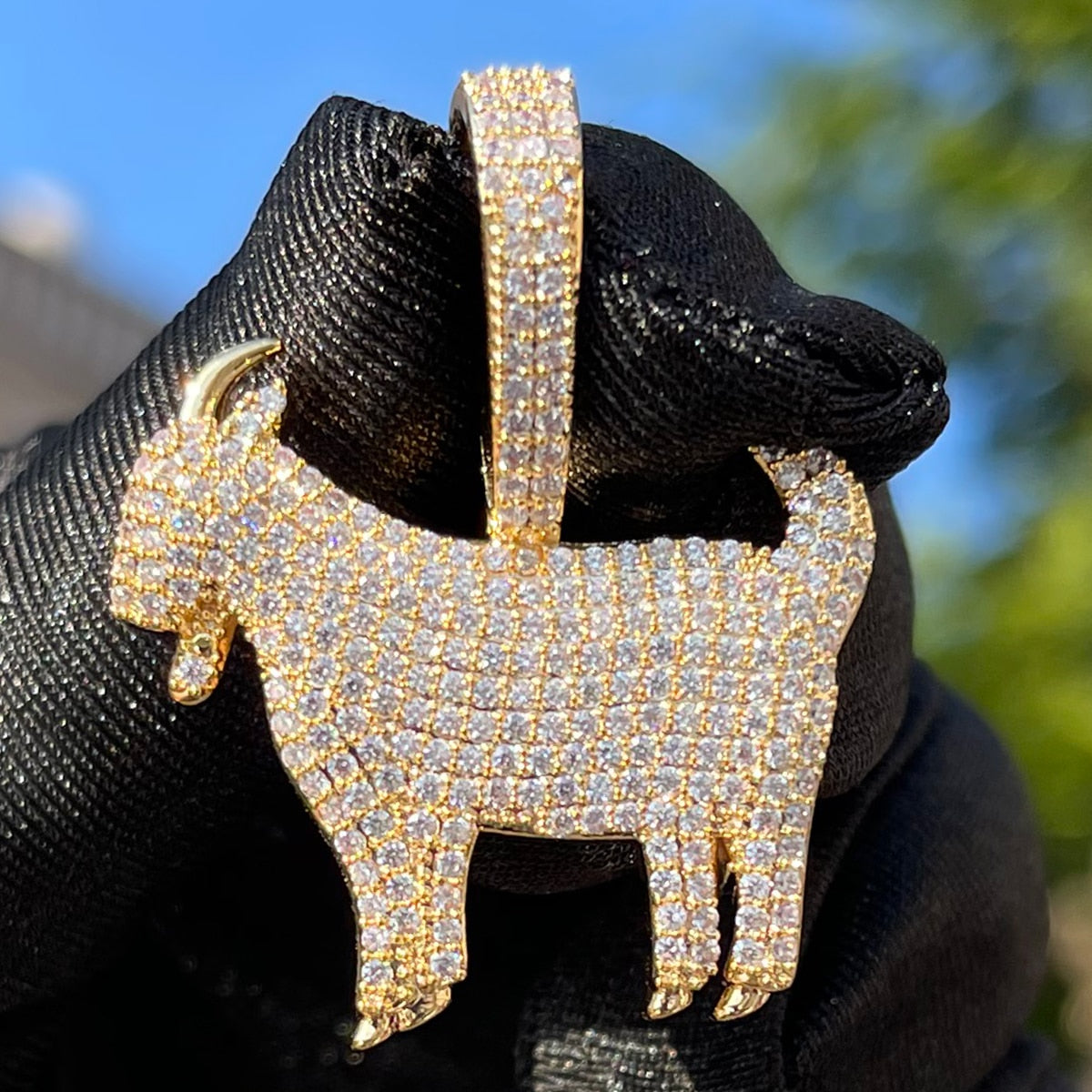 Iced out goat pendant sale