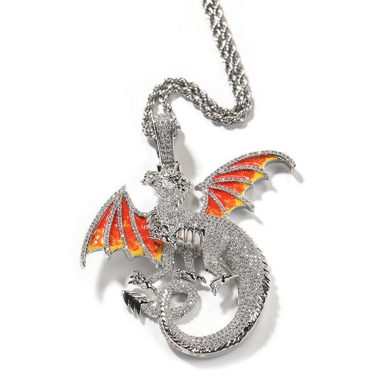 Dragon Pendant | Black Dragon  Pendant | Black Stainless Steel Dragon Pendant