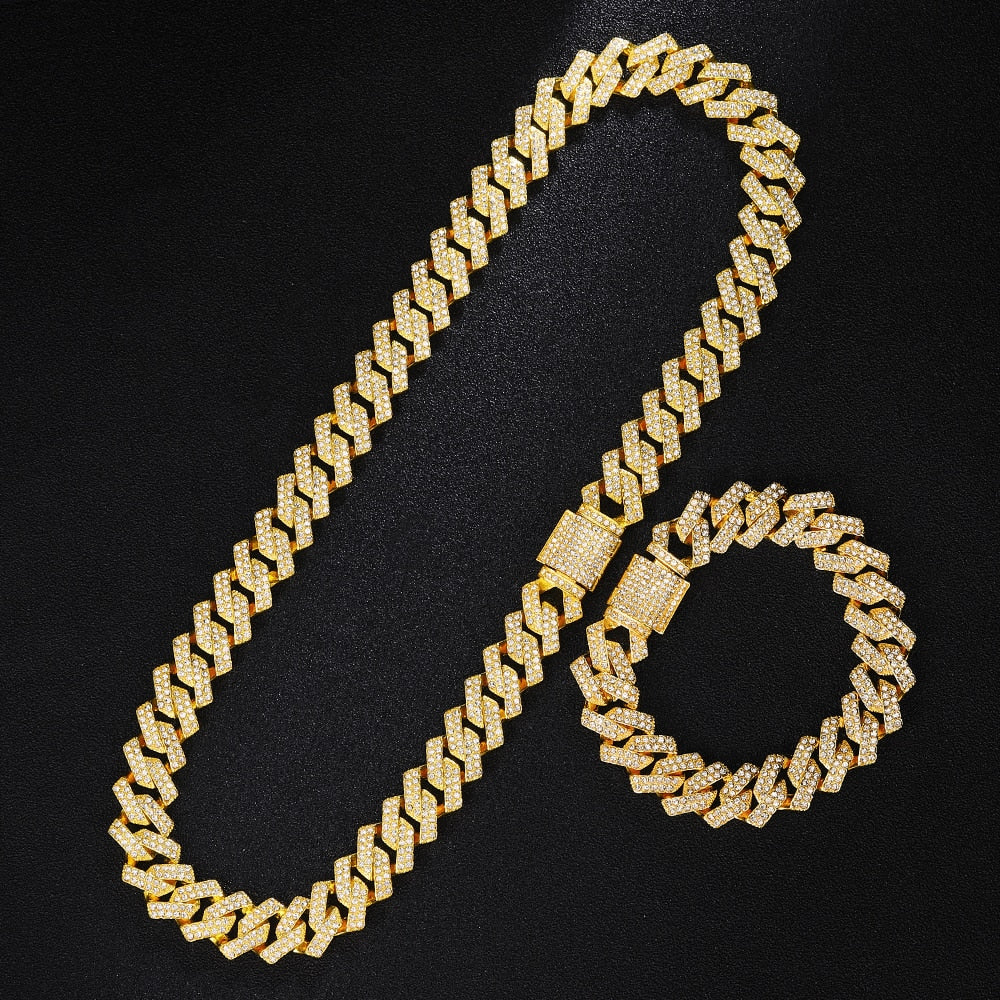 16mm | Cuban Link Necklace and Bracelet | Best Iced Out Jewelry