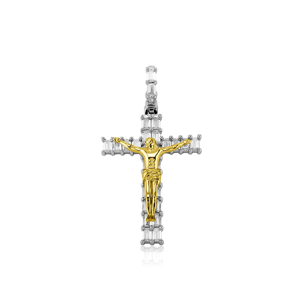 Crucifix Necklace | Mens Gold Crucifix Pendant | Mens Crucifix Necklace