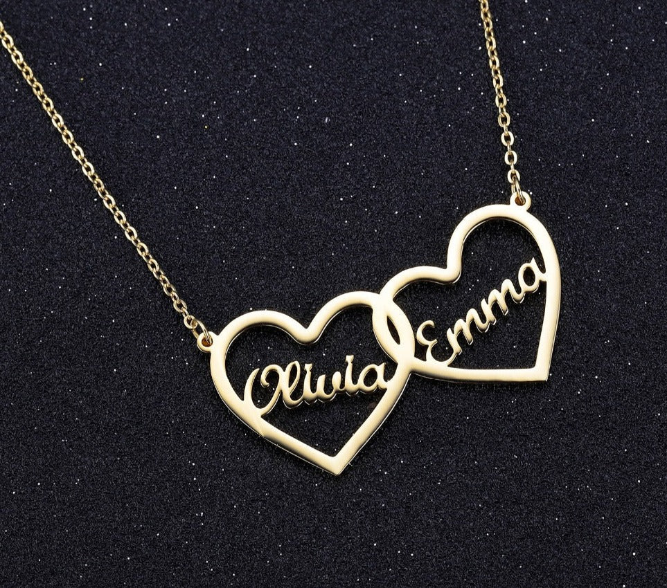 Two Heart Necklace | Personalized - Julri Box