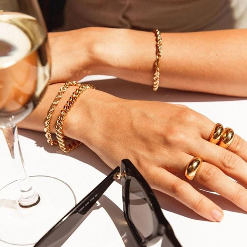 Rope Bracelet Gold Rope Bracelet Thick Silver Rope Bracelet