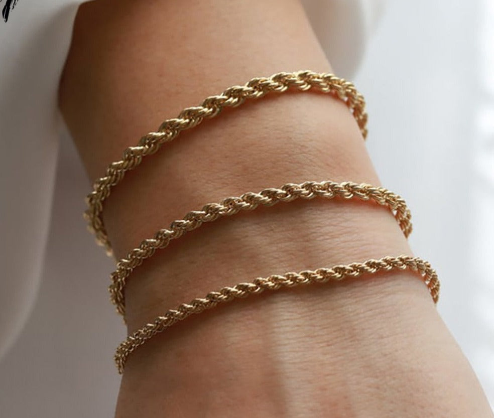 Rope Bracelet | Gold Rope Bracelet | Thick Silver Rope Bracelet