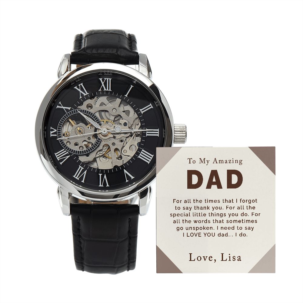 Personalized Watches for Dad | Men's Openwork Watch