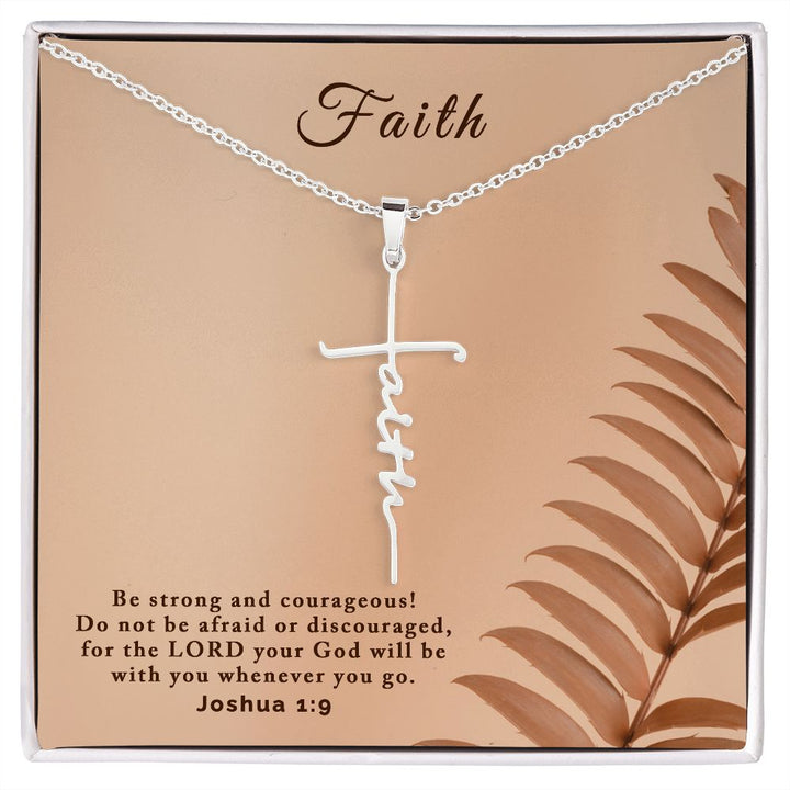 Faith cross top necklace gold