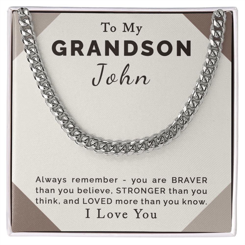 To Grandson | Personalized | Cuban Link Chain