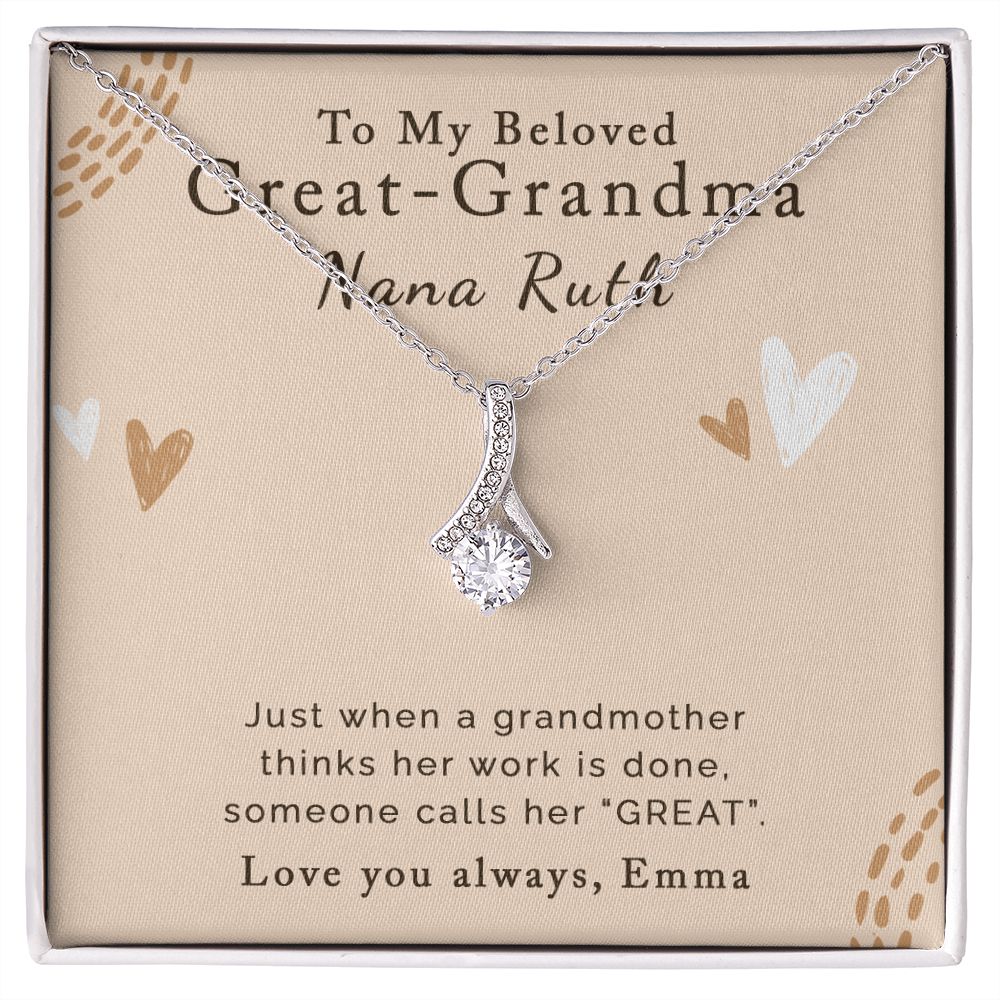 To Great Grandma | Personalized | Alluring Beauty Necklace