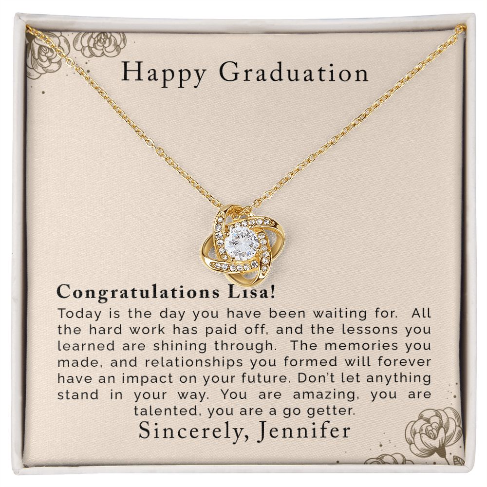 Personalized Graduation Gifts | Love Knot Necklace