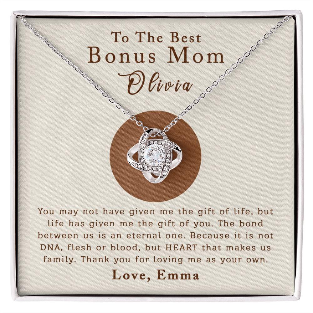 Bonus Mom | Personalized | Love Knot Necklace