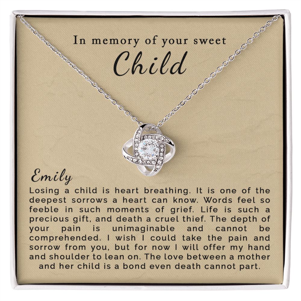 Loss of Child | Personalized | Love Knot Necklace