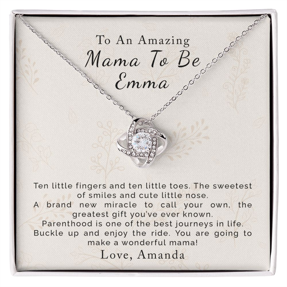Gift for Pregnant Friend | Personalized | Love Knot Necklace