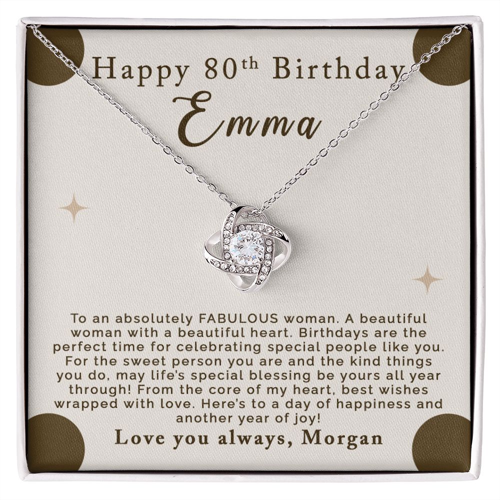 80th birthday necklace hot sale