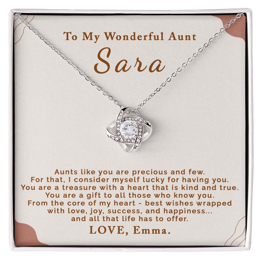 To Aunt | Personalized | Love Knot Necklace - Julri Box