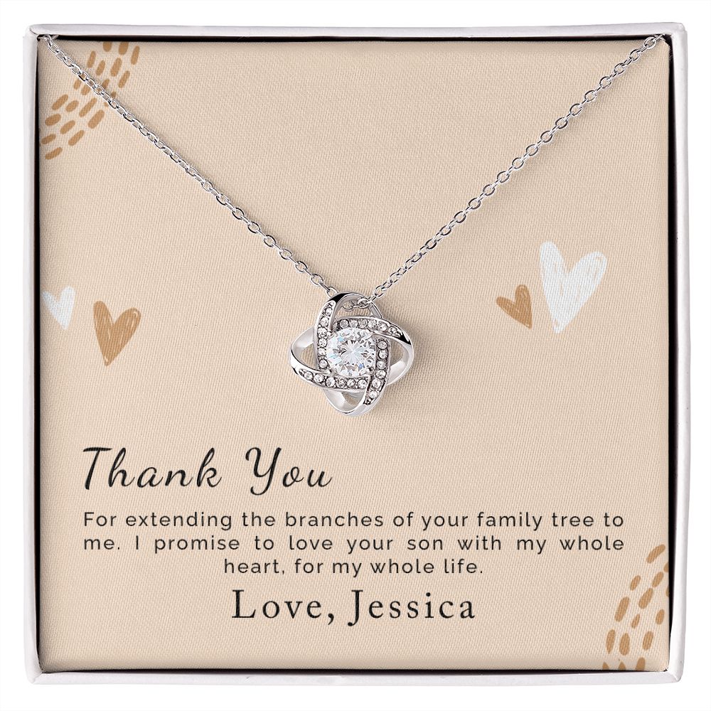 Gifts for Mother in Law on Wedding Day | Personalized | Love Knot Necklace
