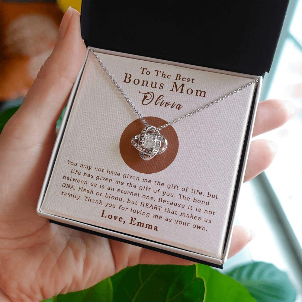 Bonus Mom | Personalized | Love Knot Necklace