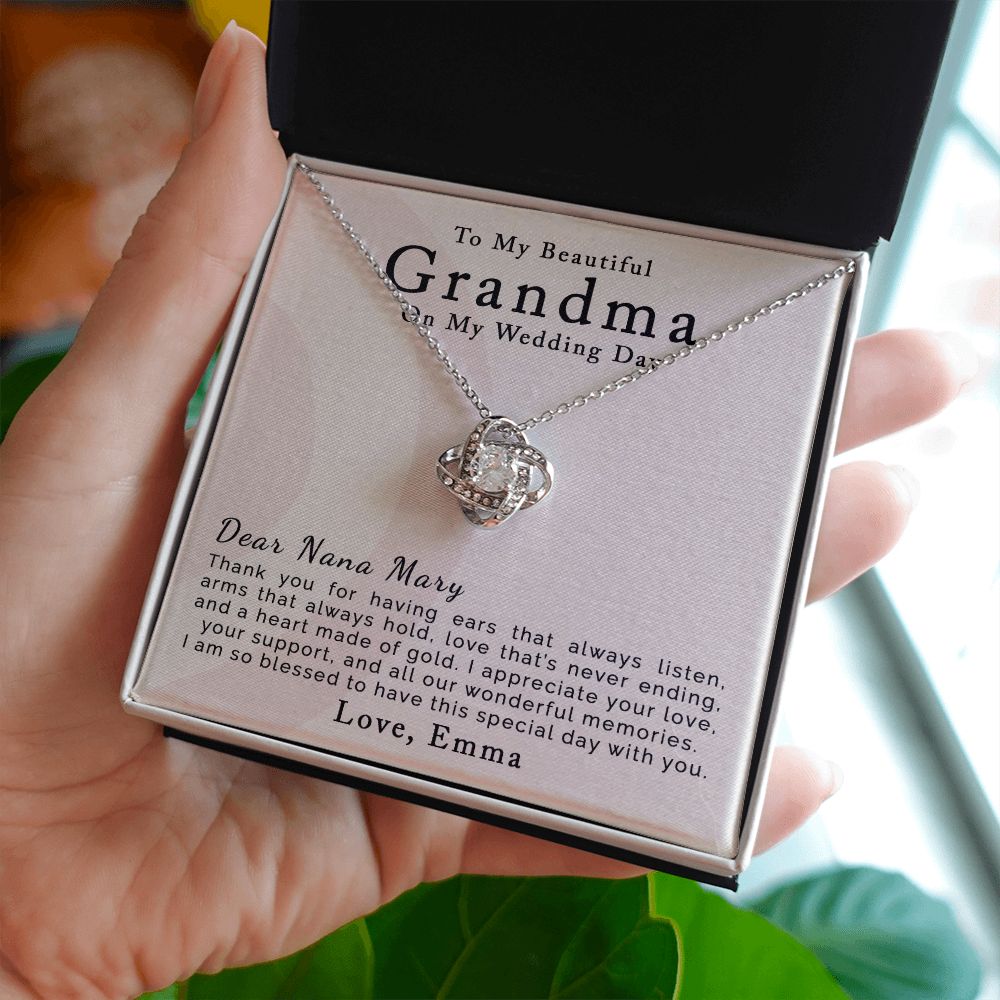 To Grandma | Personalized | Love Knot Necklace