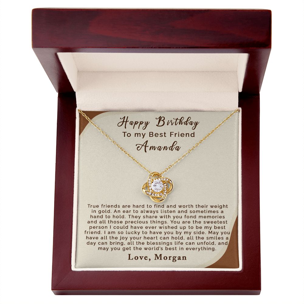 Happy Birthday Best Friend | Personalized | Love Knot Necklace - Julri Box