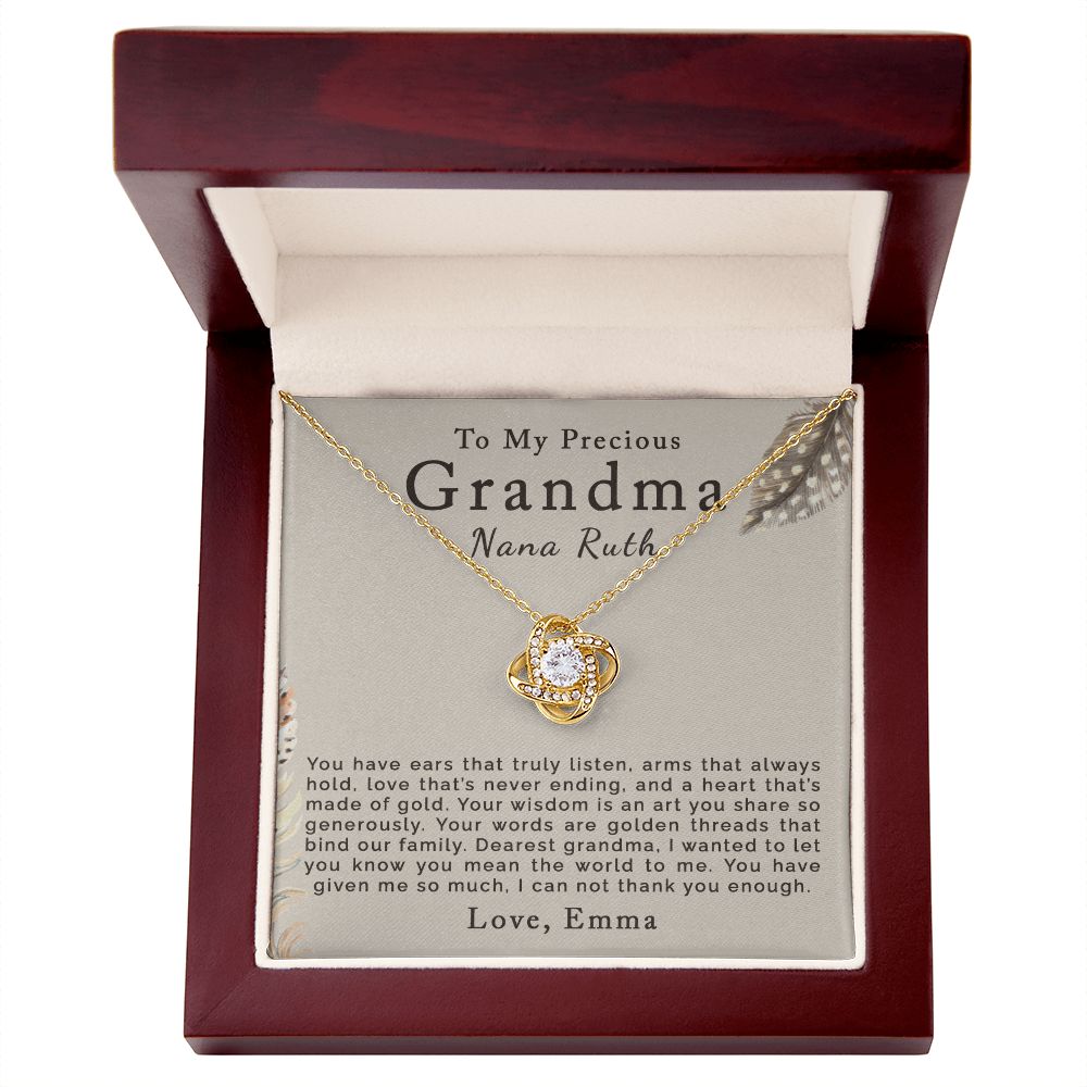 To Grandma | Personalized | Love Knot Necklace