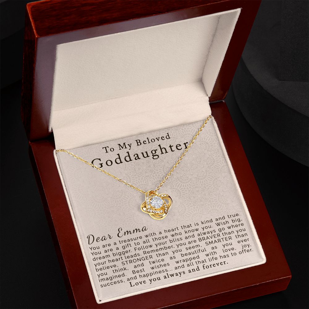 To Goddaughter | Personalized | Love Knot Necklace