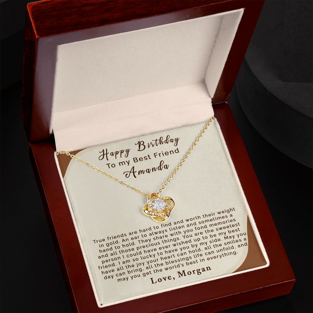 Happy Birthday Best Friend | Personalized | Love Knot Necklace - Julri Box