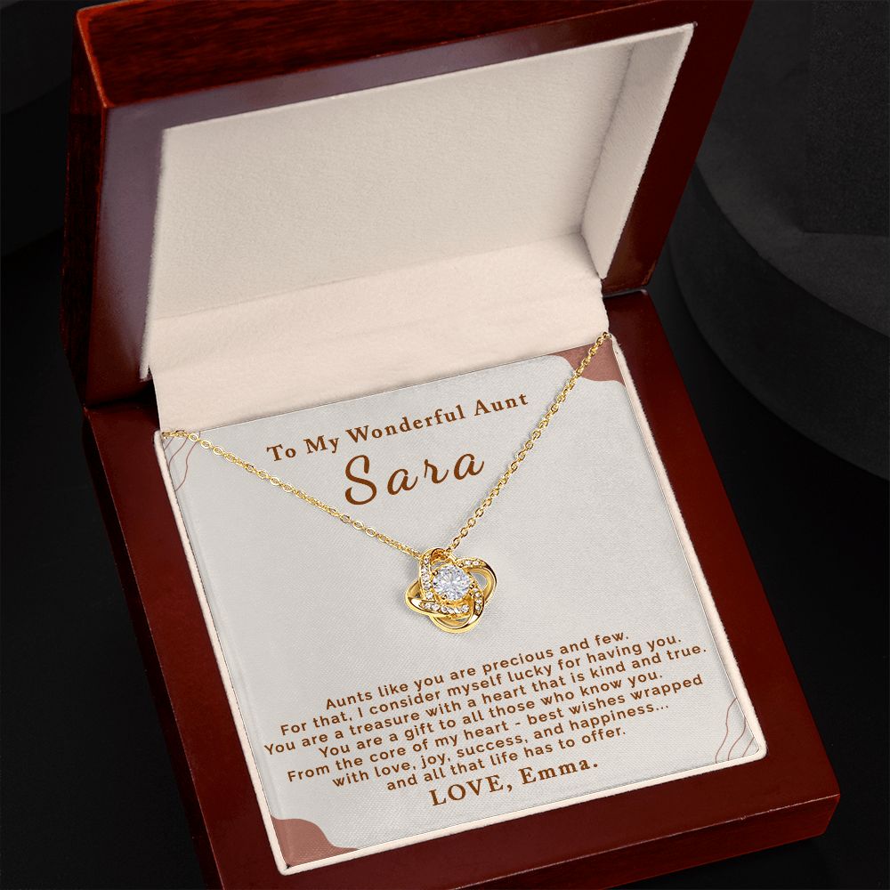 To Aunt | Personalized | Love Knot Necklace - Julri Box