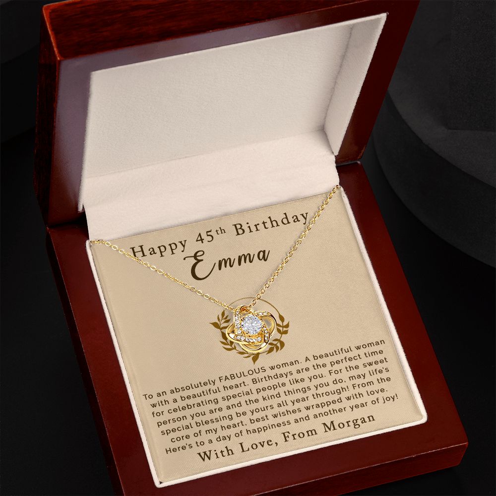Happy 45th Birthday | Personalized | Love Knot Necklace - Julri Box