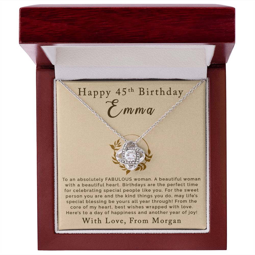 Happy 45th Birthday | Personalized | Love Knot Necklace - Julri Box