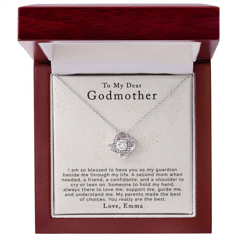 To Godmother | Personalized | Love Knot Necklace