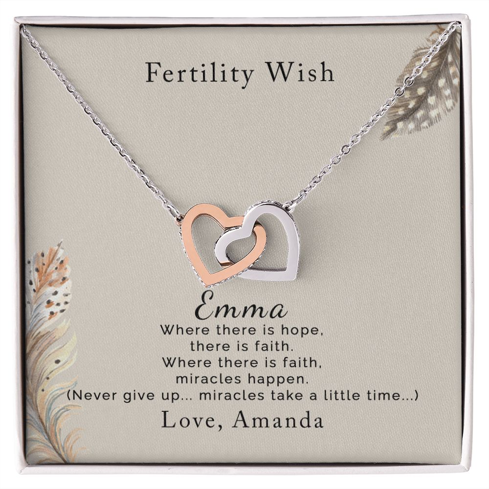 Fertility Wish | Personalized | Interlocking Hearts Necklace