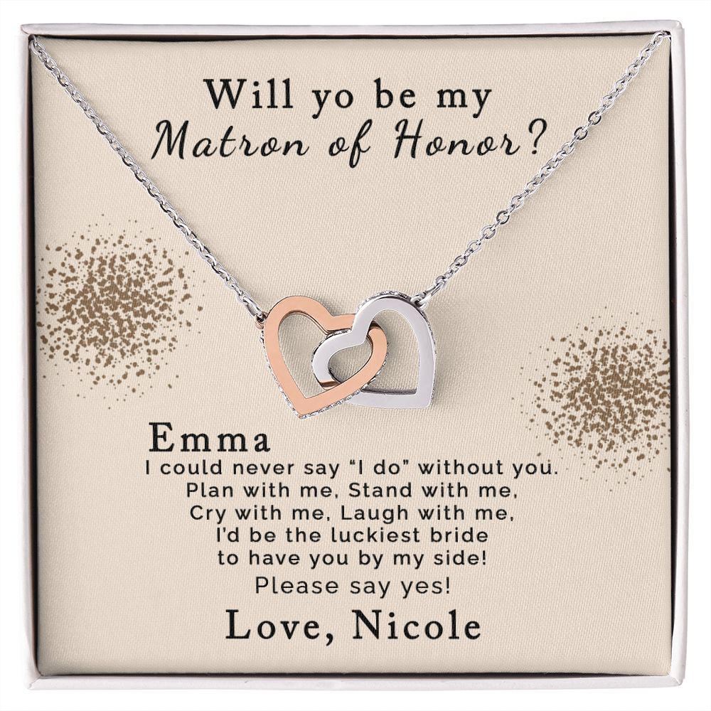 Matron of Honor | Personalized | Interlocking Hearts Necklace